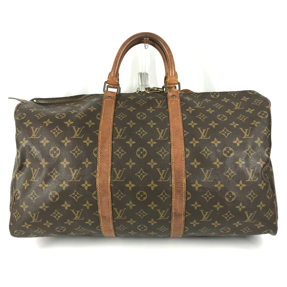Louis Vuitton Handbag Boston Keepall Brown Monogram Canvas Bag Travel Brown